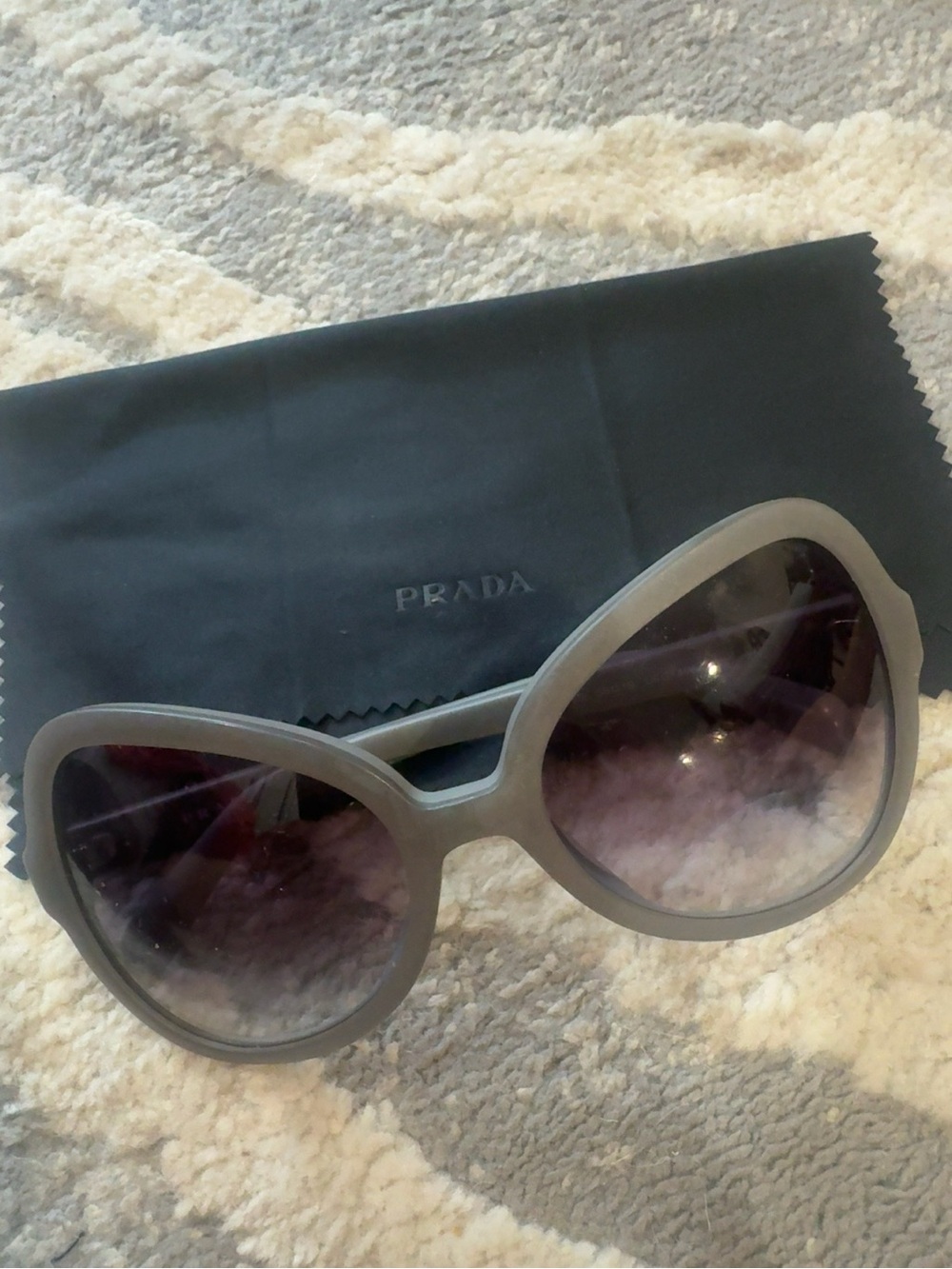 Prada Women's Oversized Cat-Eye Sunglasses in Gray